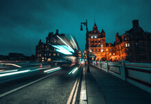 Streets Of Edinburgh, Scotland, At Night, UK