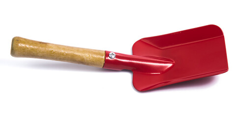 Garden tools shovel and fork isolated on white background