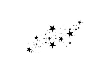 Wall Mural - stars on a white background. black star shooting with an elegant star.meteoroid, comet, asteroid, st