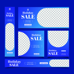 Wall Mural - set of web banners of different sizes with place for photos. Sale banner template design. vector illustration