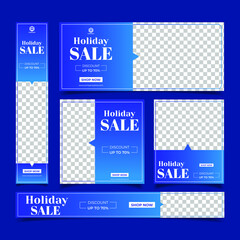 Wall Mural - set of web banners of different sizes with place for photos. Sale banner template design. vector illustration