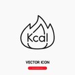 calorie icon vector. kcal sign symbol