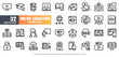 © KP Arts - 48x48 Pixel Perfect. Online Education Line Outline Icon Set Vector. Editable Stroke.
