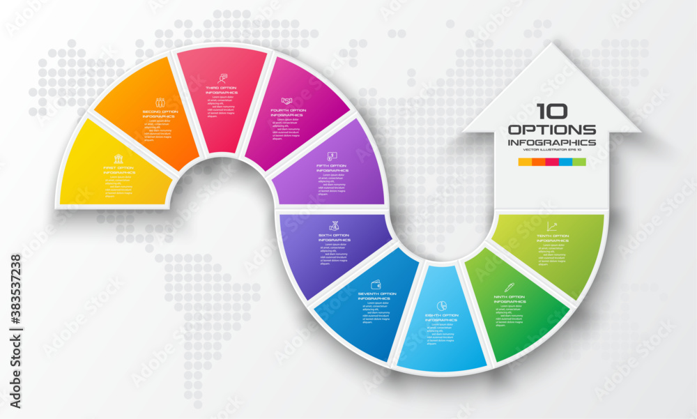 10 steps arrow infographic element,Business concept,Vector illustration ...