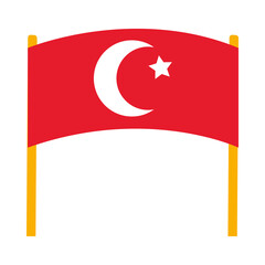 banner with turkey flag design, flat style