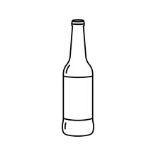Simple Glass Beer Bottle With Screw Cap Vector