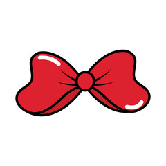 Poster - red bow decoration pop art style, flat icon