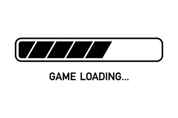 Game downloading graphic for gamers with a progress bar in vector