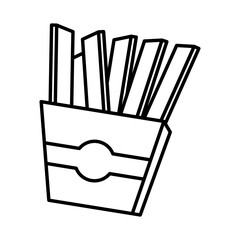 Sticker - french fries fast food pop art comic style, line icon