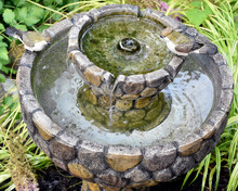 Closeup Of A Garden Fountain
