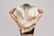 canvas print picture - wavy blond hair back view