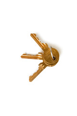 Set of keys over white background