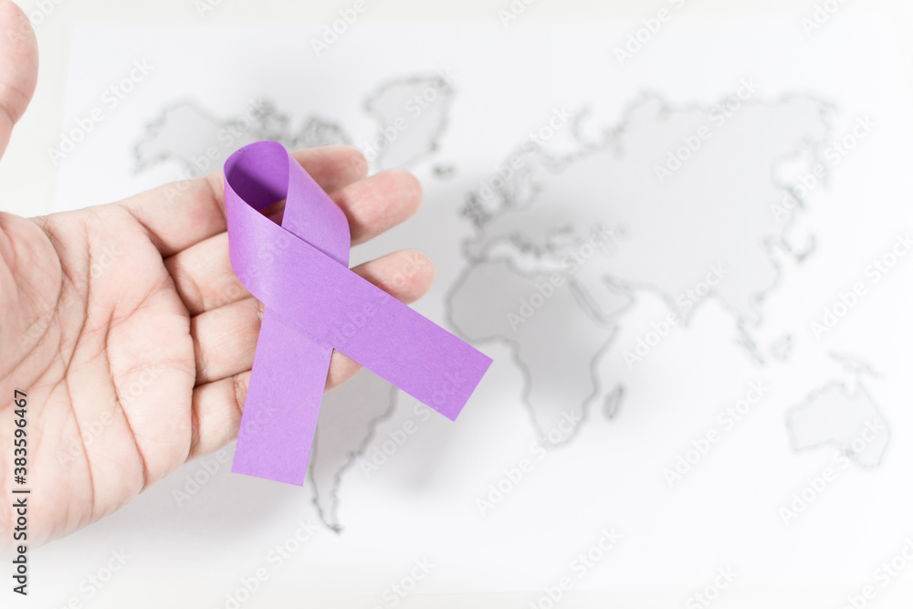 Vaw Ribbon International Day for the Elimination of Violence Against Women, hand ...