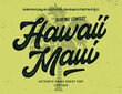 © ANDREI - Original Brush Script Font ' Hawaii Maui '. Retro Typeface. Vector Illustration.