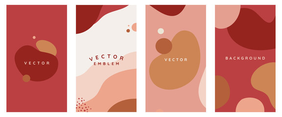 Aufkleber - Vector set of abstract creative backgrounds in minimal trendy style with copy space for text -