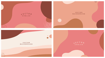 Aufkleber - Vector set of abstract creative backgrounds in minimal trendy style with copy space for text -