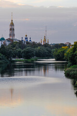 Poster - Panorama of Tambov with the image of churchs