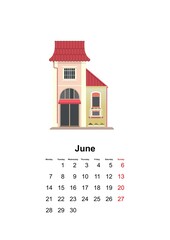 Wall Mural - vertical wall calendar page for month 2021