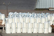© evannovostro - Stacked full white polypropylene bulk bags,