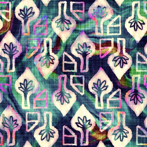 Fotografía Blurry rainbow glitch artistic foliage texture background