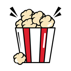 popcorn food pop art comic style, flat icon