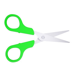 Scissors with green handles