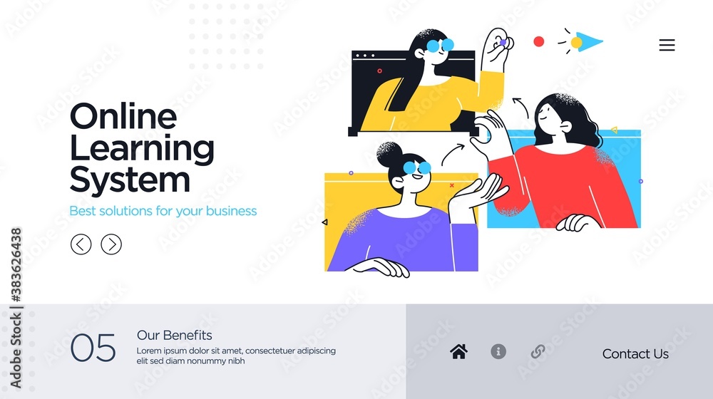 Online education modern flat design isometric concept. Landing page ...