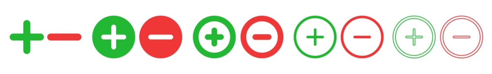 Wall Mural - plus minus icon red green | positive negative buttons illustration | con pro symbol | vote logo | zo