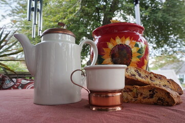 Copper Pot w Jar and 2 Biscotti