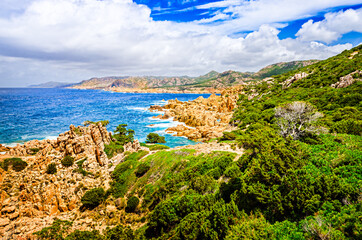 Wall Mural - Beautiful ocean coastline landscape during sunny day