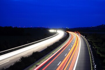 Wall Mural - night traffic motion