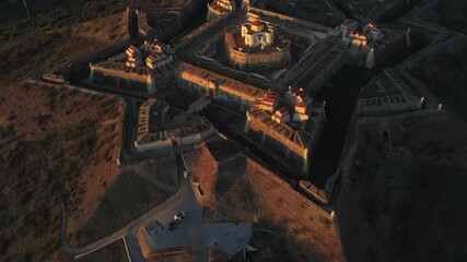 Wall Mural - Fortress of Elvas, historical city of Portugal near of Spain. Aerial drone Footage