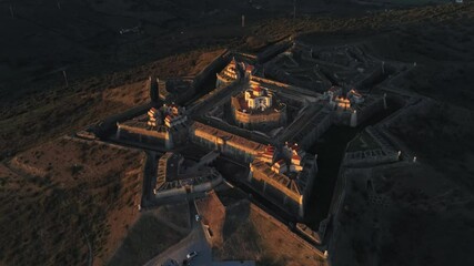 Wall Mural - Fortress of Elvas, historical city of Portugal near of Spain. Aerial drone Footage