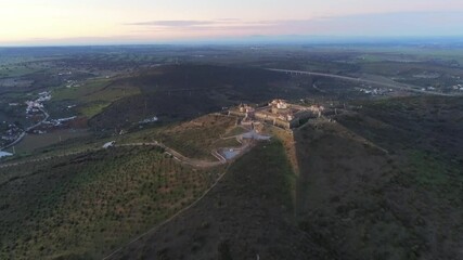 Wall Mural - Fortress of Elvas, historical city of Portugal near of Spain. Aerial drone Footage