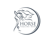 Abstract Luxury Horse Symbol Logo Design. Animal Logo Design Illustration.