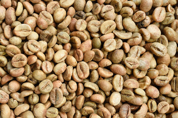  Close up of coffee beans for background                                