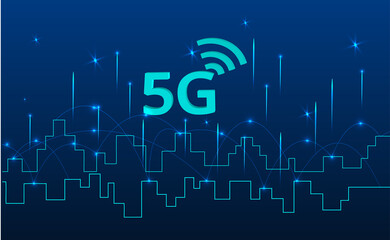 Leinwandbilder - Abstract 5G icon concept.