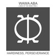 Vector icon with african adinkra symbol Wawa Aba. Symbol of hardiness and perseverance