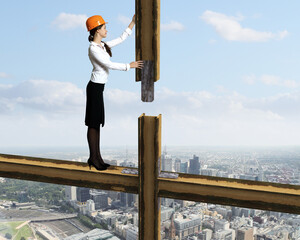 Businesswoman and cityscape