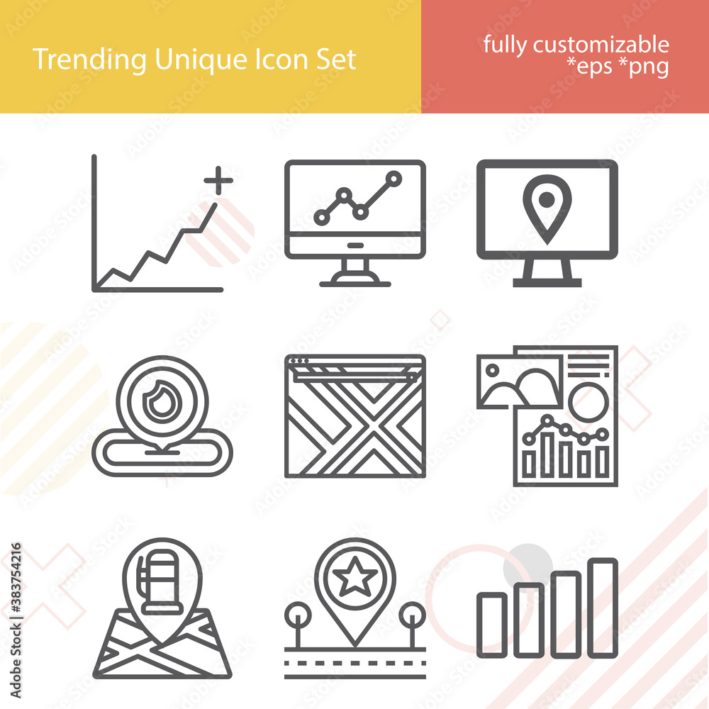 Simple set of diagrams related lineal icons. Stock Vector | Adobe Stock