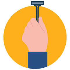 Wall Mural - 
A handheld razor for shave 
