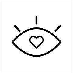 eyes icon vector. eyes with love icon. outline style iconn