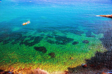 Poster - Clear water of the sea, Ibiza, Spain