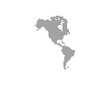 © GlopHetr - North, South America, continent, dotted map on white background. Vector illustration.