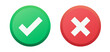 © Alisa - Check mark and cross icons. Acceptance, approval, rejection symbols. Vector flat yes and no signs and buttons
