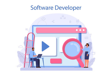 Software developer concept. Idea of programming and coding