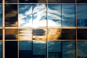 Poster - Sky reflecting in office windows