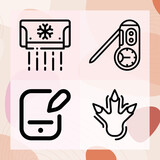 Fototapeta  - Simple set of heating related lineal icons