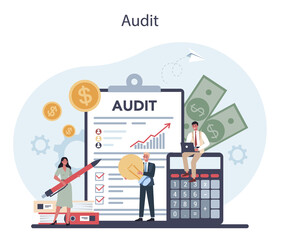 Audit concept . Business operation research and analysis.