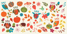 Autumn Fall Characters And Foliage